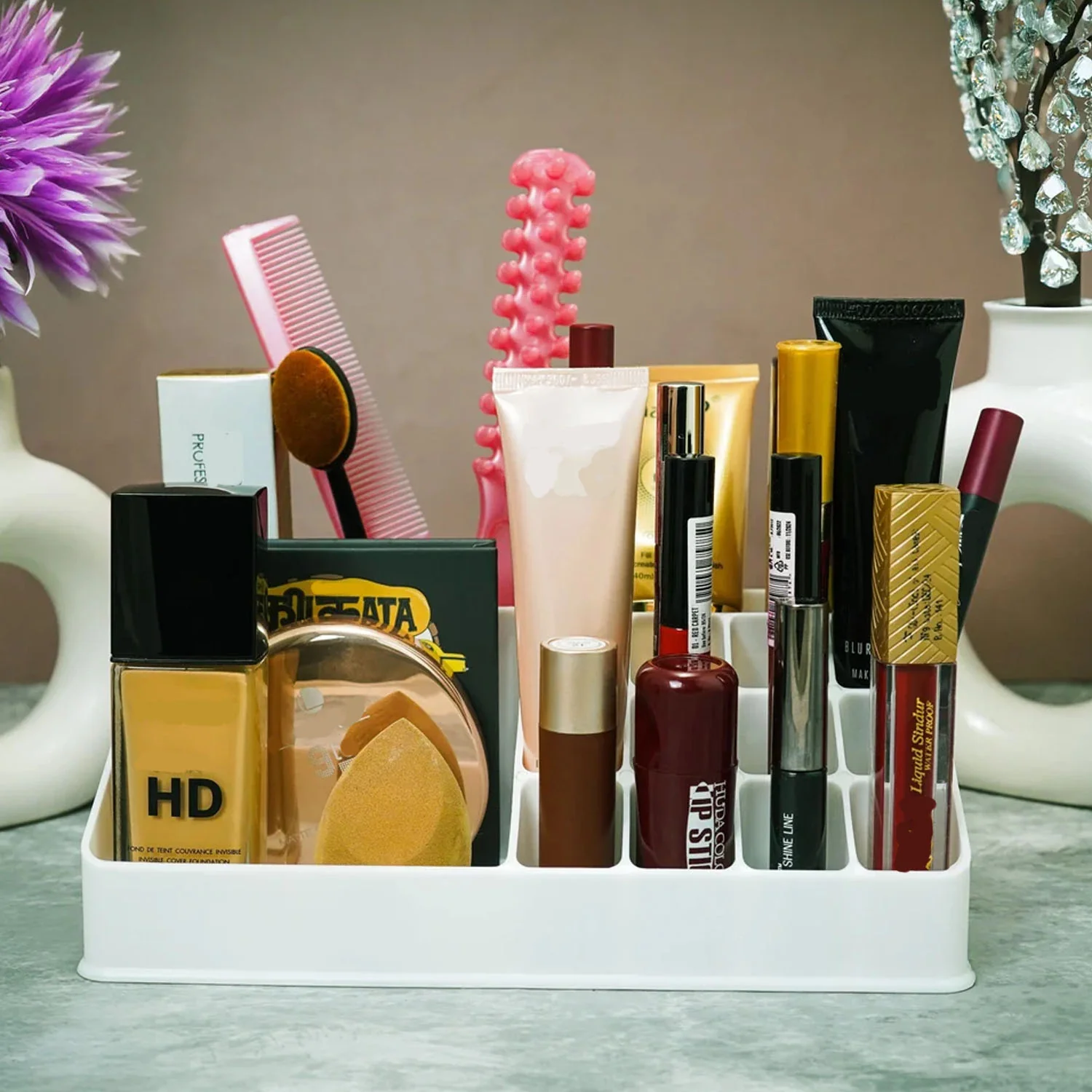 Makeup Organiser Cosmetic Makeup Lipstick Storage Box (1 Pc) - Image 3