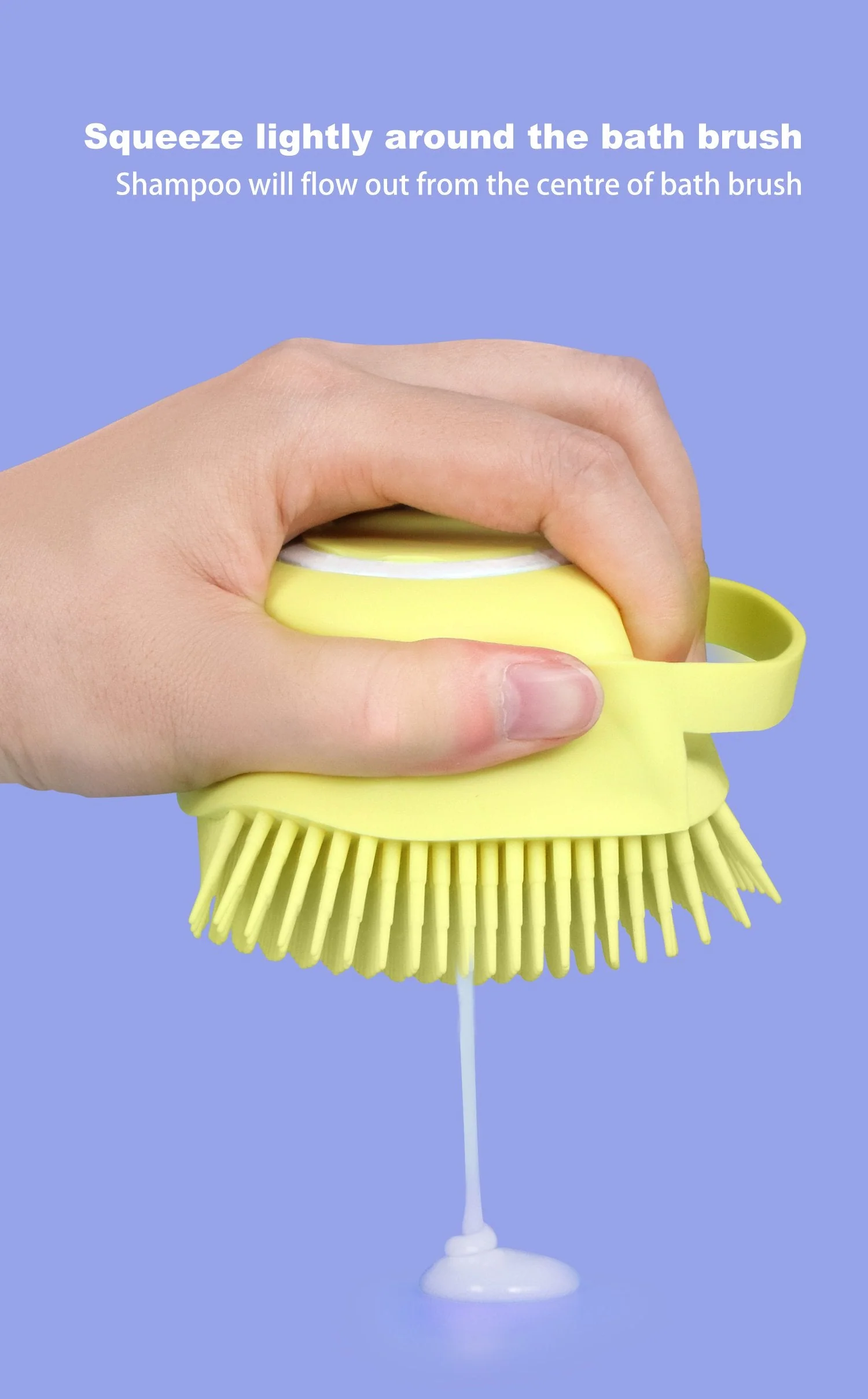 Silicone Massage Bath Body Brush Soft Bristle With Shampoo Dispenser - Image 6