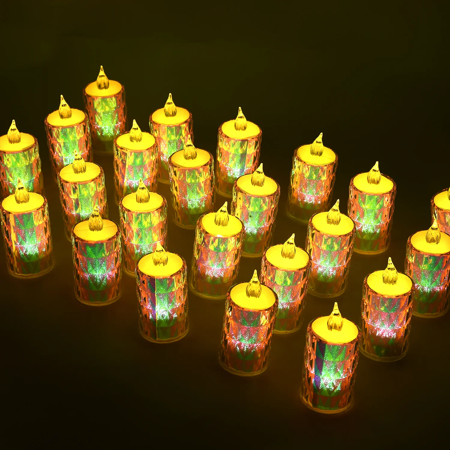 24 Pc Flameless and Smokeless Decorative Melting Candles LED Tea Light, Diwali - Image 3