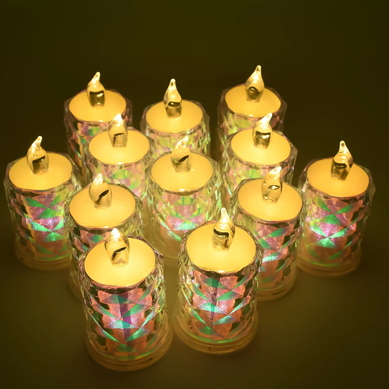 Festive Lighting for Any Occasion: 12 Pack LED Tealight Candles, Diwali - Image 3