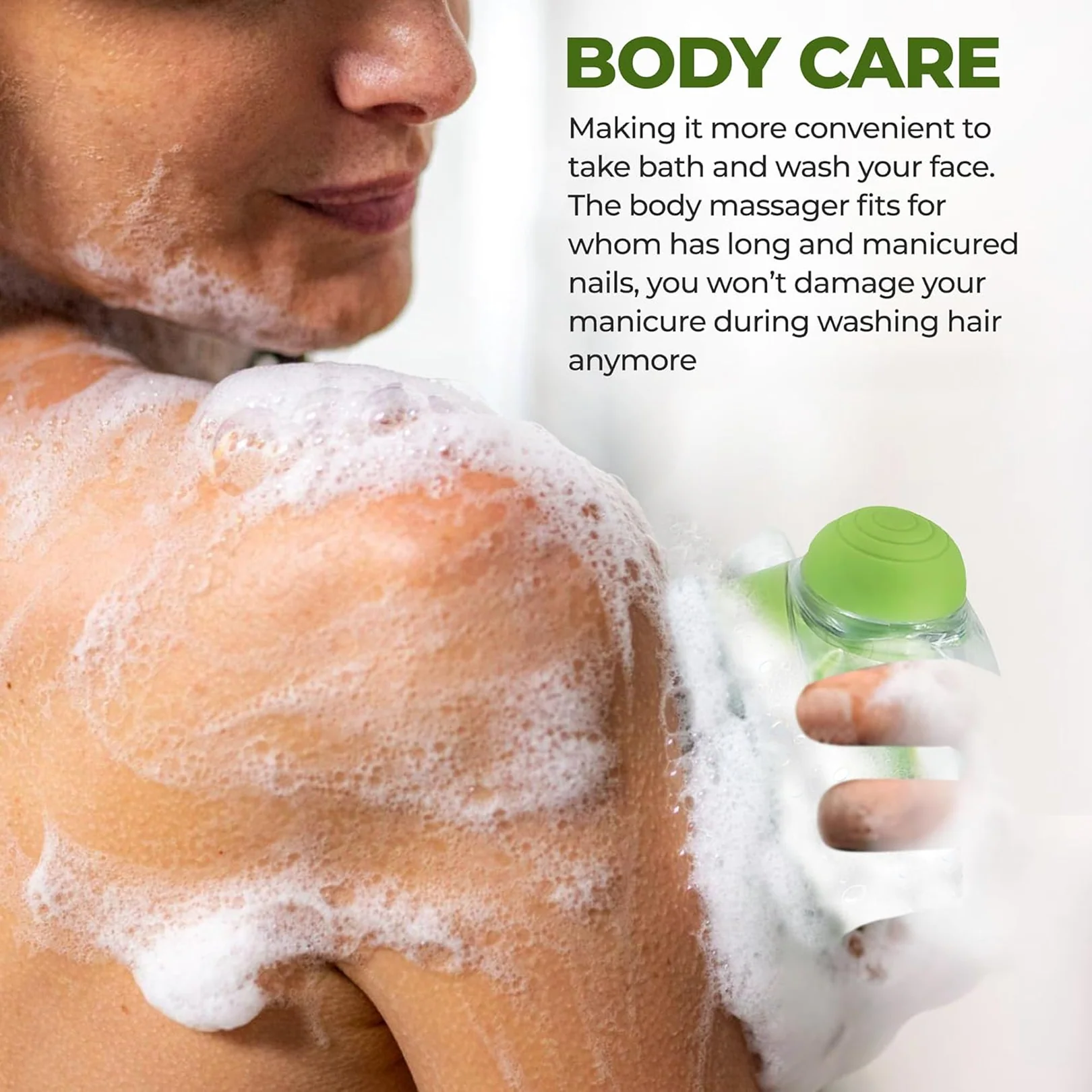 SILICONE MASSAGE BATH BODY BRUSH WITH SHAMPOO DISPENSER, SCRUBBER - Image 3