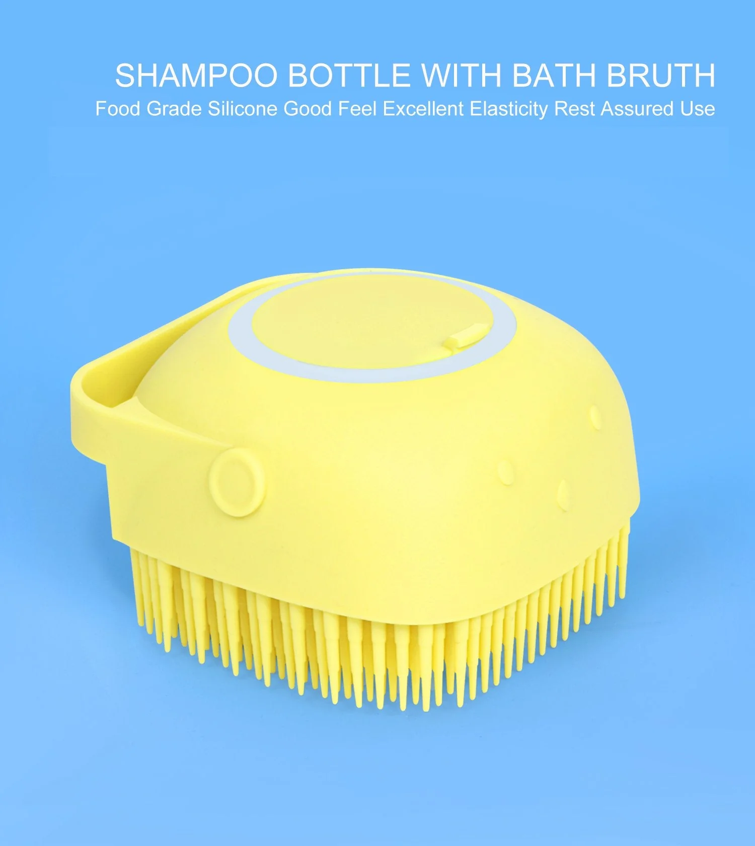 SILICONE MASSAGE BATH BODY BRUSH WITH SHAMPOO DISPENSER, SCRUBBER - Image 8