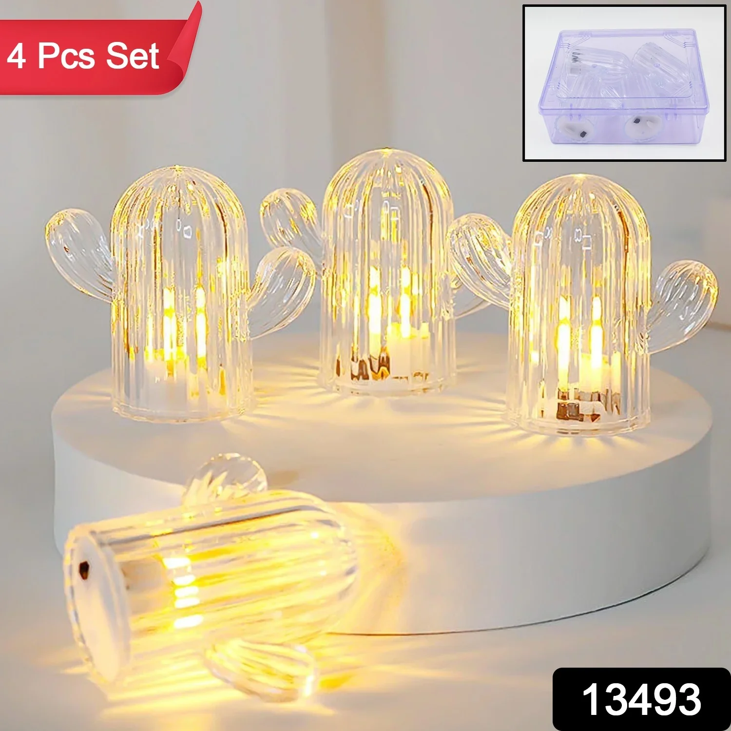 Cute Cactus LED Night Light (Cactus / 4 Pcs Set) - Image 2