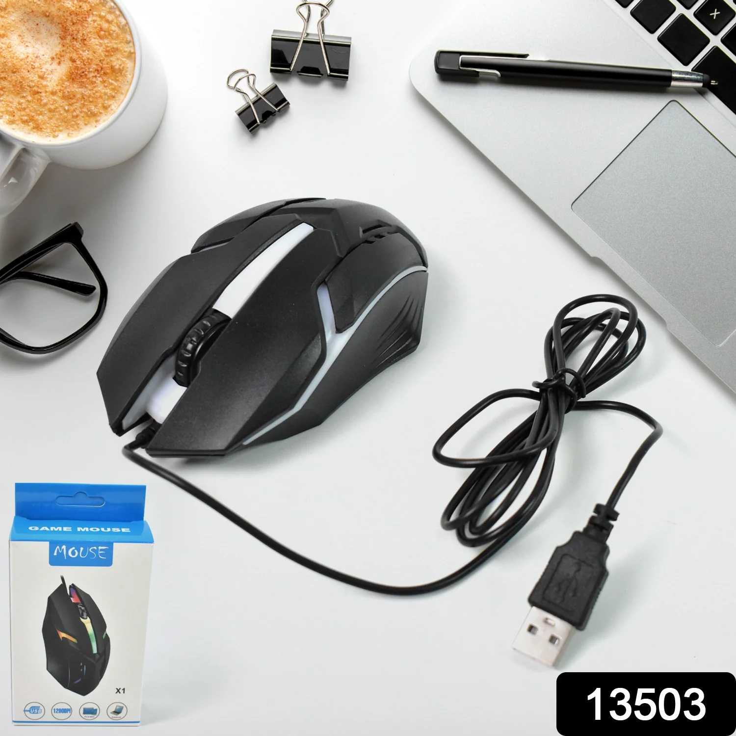 USB Wired Mouse, Ergonomic Design Gaming Mouse  (1 Pc) - Image 2