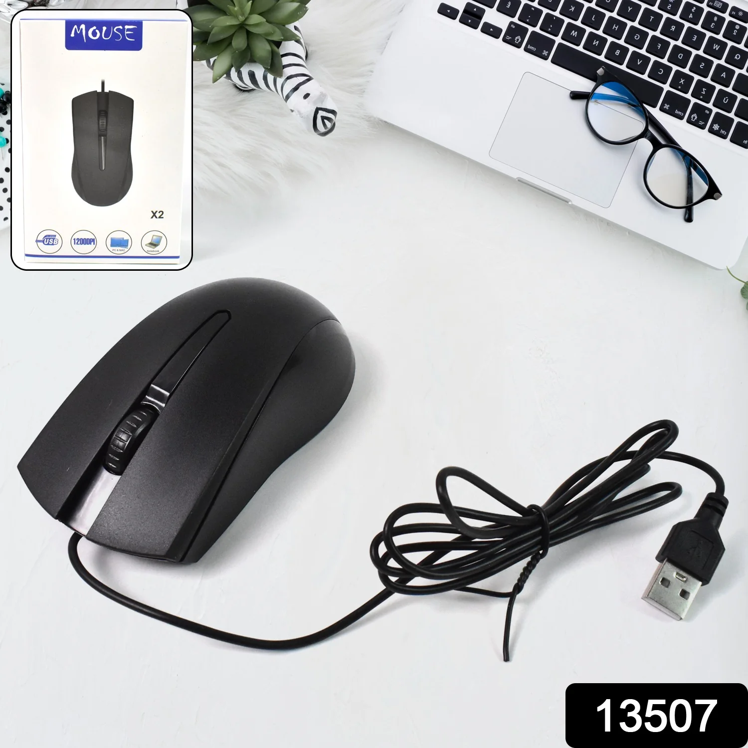 Computer / Laptop Wired Optical Mouse, X2 (1 Pc) - Image 2