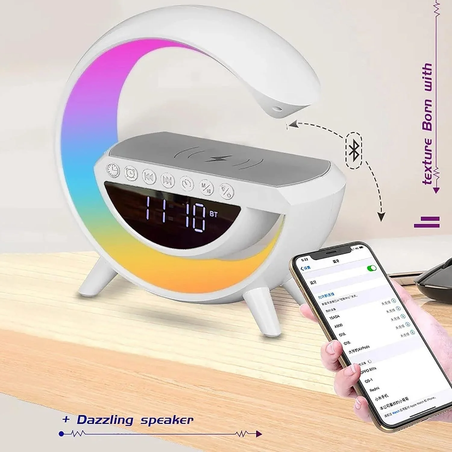G Lamp Speaker - 3-in-1 Bluetooth Speaker with Fast Wireless Charging (1 Pc) - Image 3