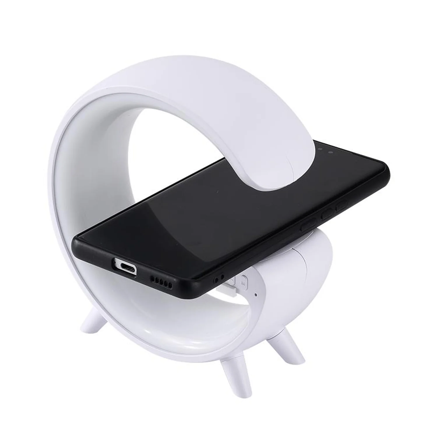 Smart Alarm Clock with G-Shape RGB Light Bluetooth Speaker, Wireless Charging (1 Pc) - Image 10