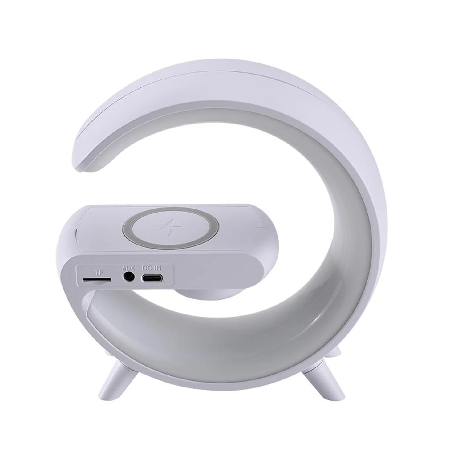 Smart Alarm Clock with G-Shape RGB Light Bluetooth Speaker, Wireless Charging (1 Pc) - Image 5