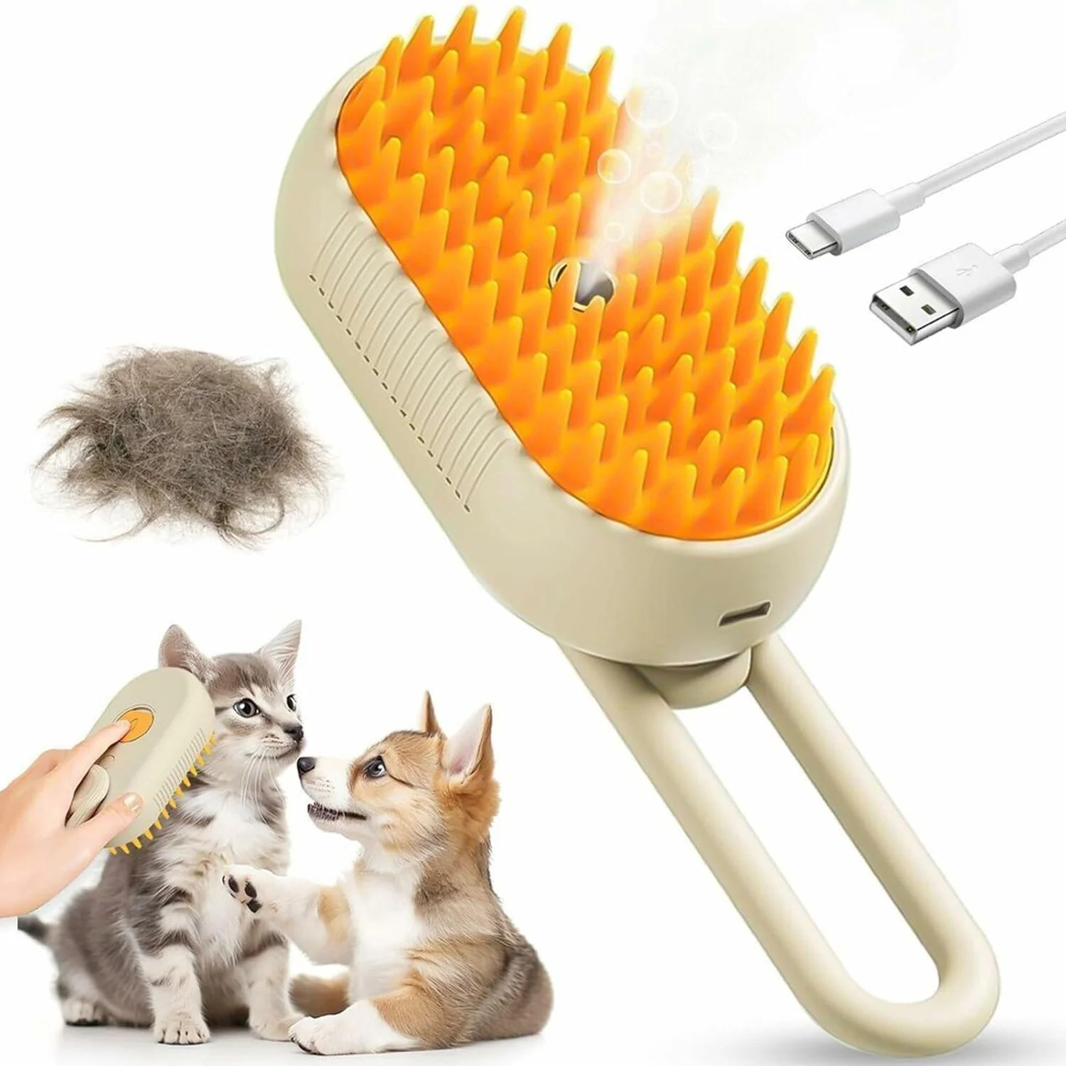 Electric Spray Handle Massage Brush, Hair Removal Brush Steam (1 Pc) - Image 3