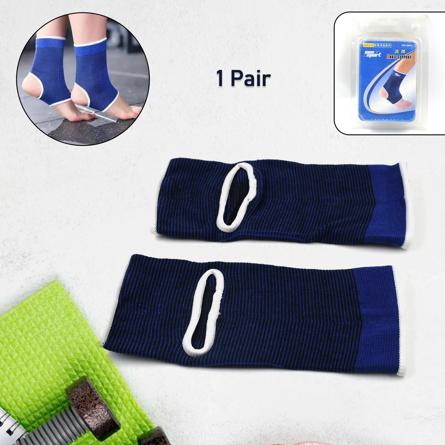 Ankle Support Brace Cap Wrap Pad (1 Pair / With Card Packing) - Image 3