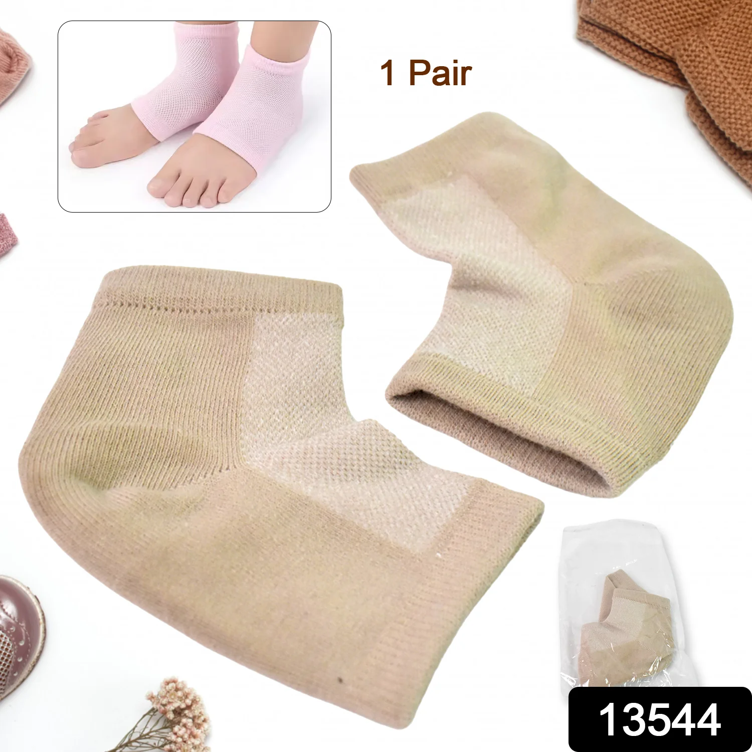 Heel Socks Overnight Heels While You Sleep (1 Pair / Mix Color) - Image 2