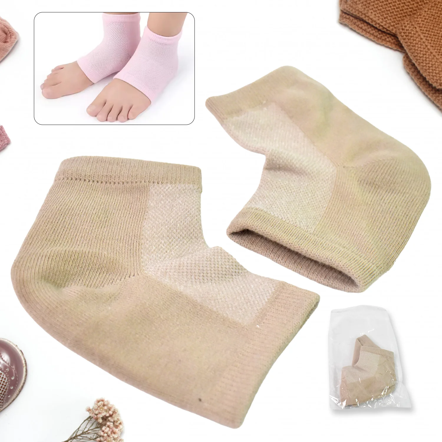 Heel Socks Overnight Heels While You Sleep (1 Pair / Mix Color) - Image 3