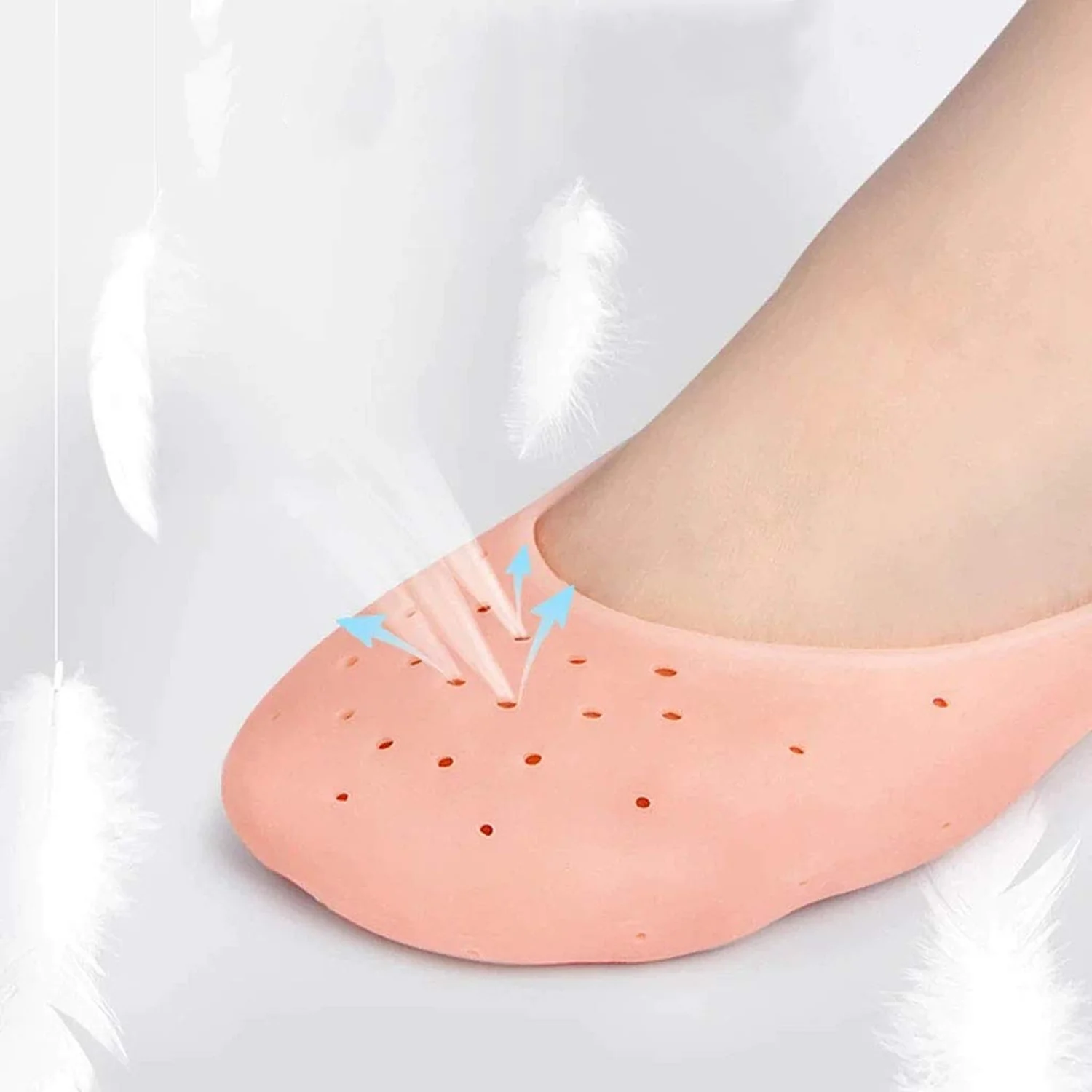 Anti-Crack Full Length Silicone Foot Protector Moisturizing Socks (1 Pair / Mix Size) - Image 3