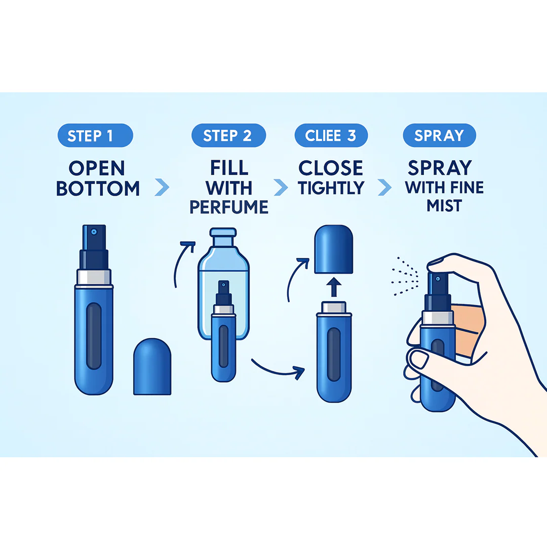 Mini Portable Perfume Empty Spray Bottle (1 Pc / Mix Color) - Image 7