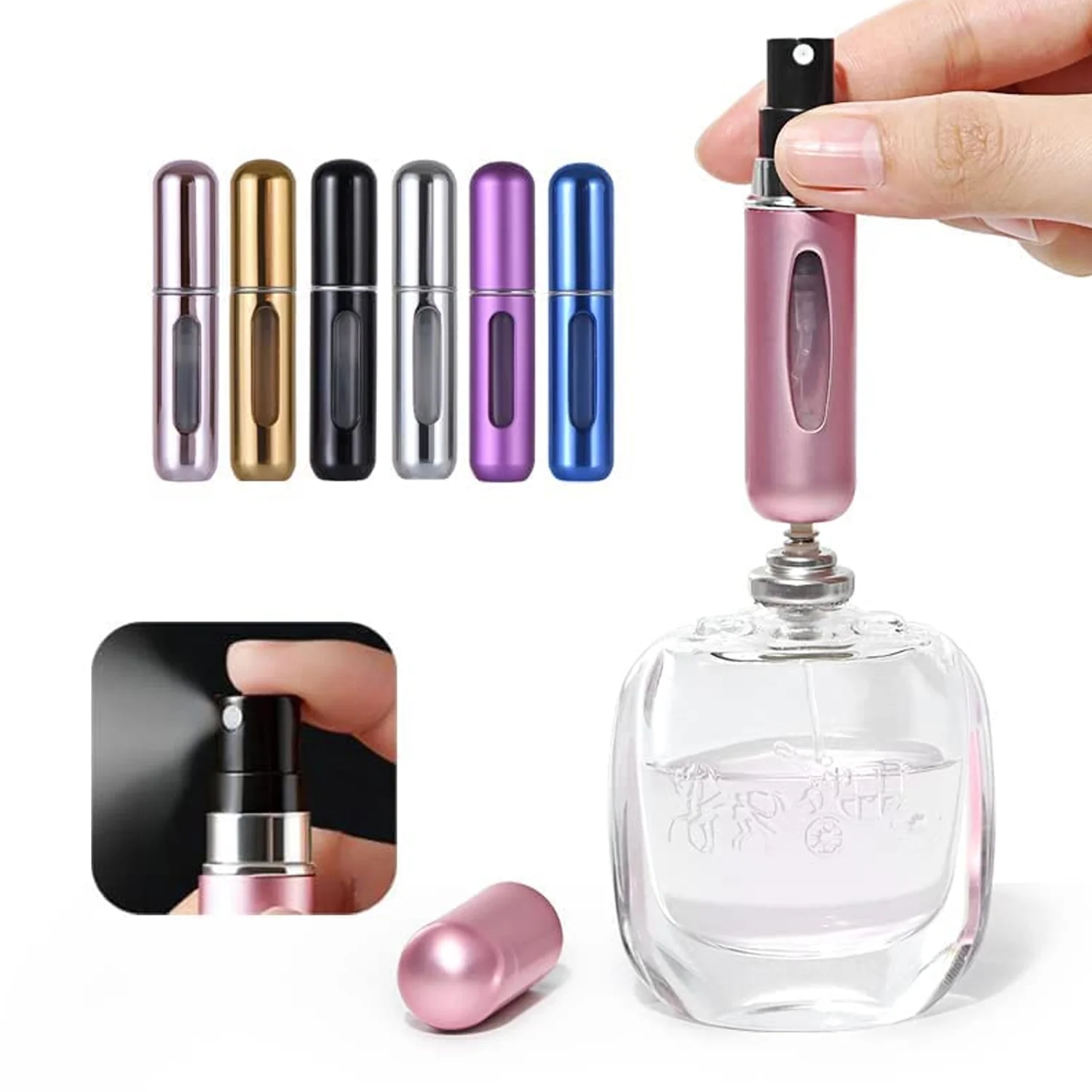 Mini Portable Perfume Empty Spray Bottle (1 Pc / Mix Color) - Image 8
