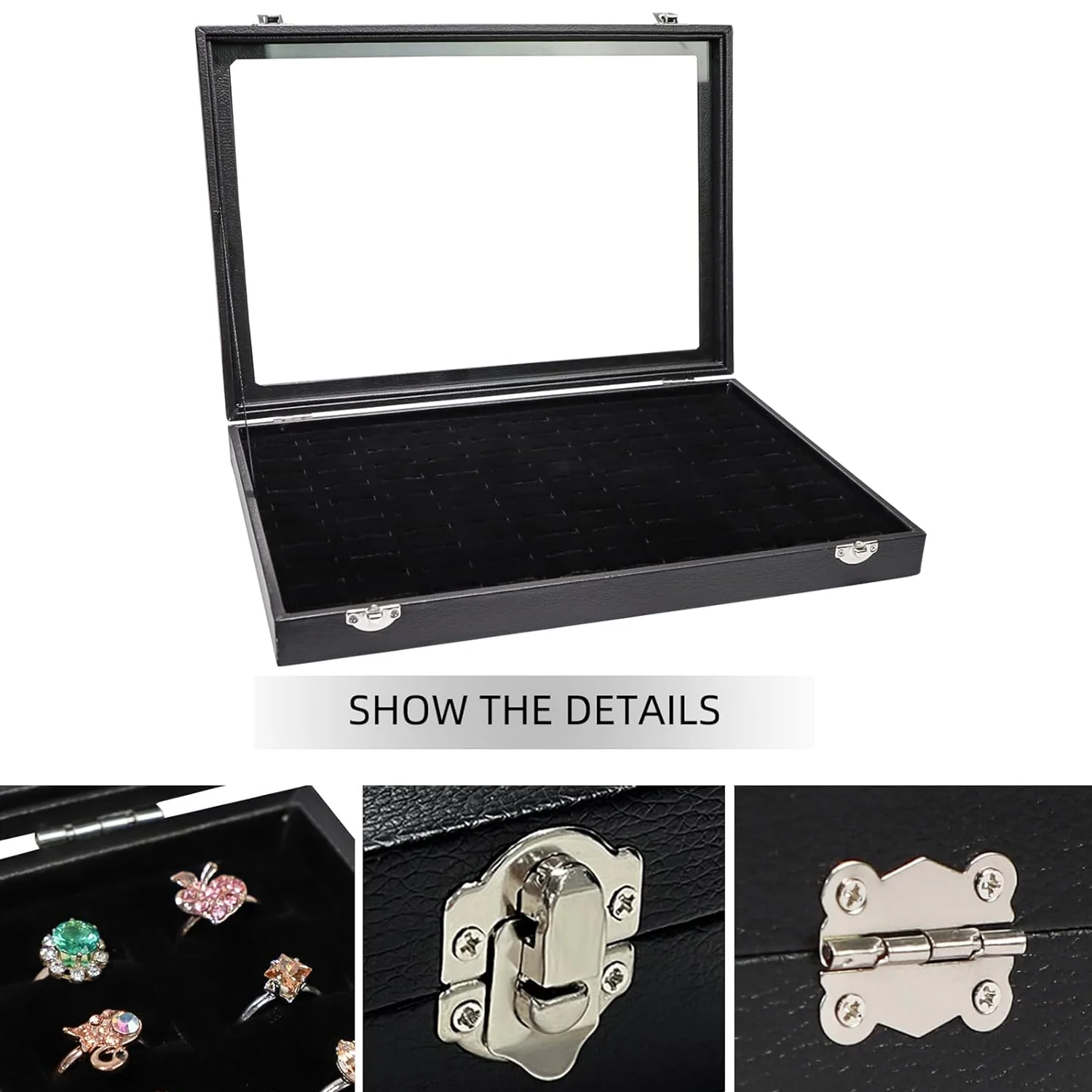 Ring Holder Organizer Box, Jewelry Ring Display Case (35x24 CM) - Image 5