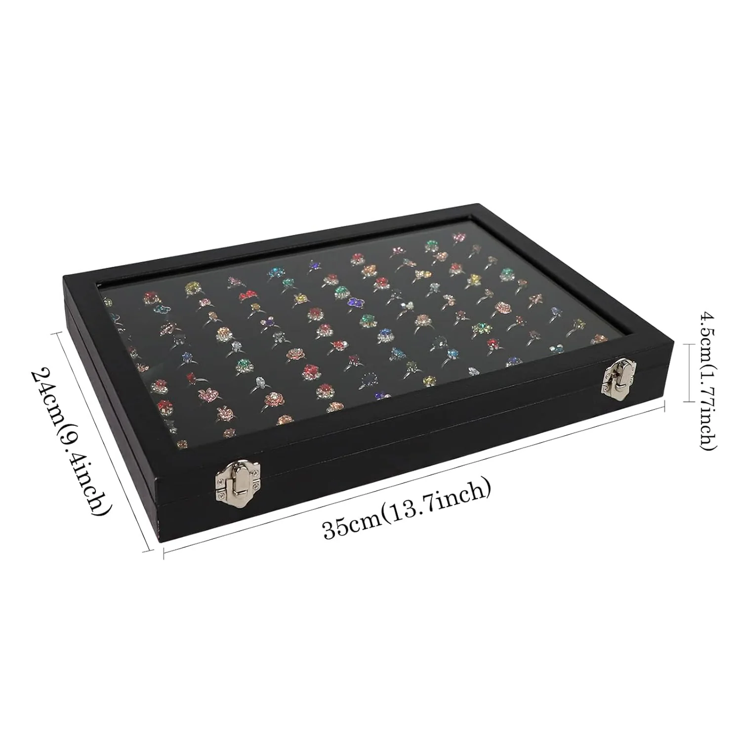Ring Holder Organizer Box, Jewelry Ring Display Case (35x24 CM) - Image 6