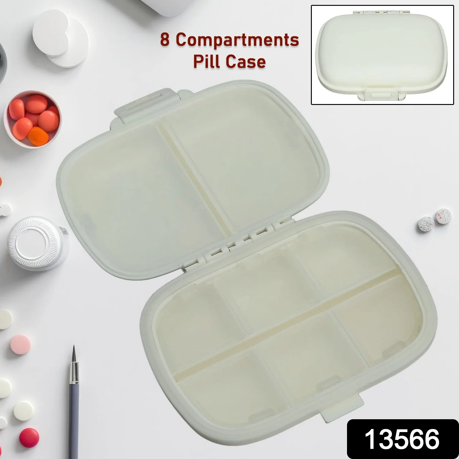8 Compartment Medicine Divider Box (1 Pc) - Image 2