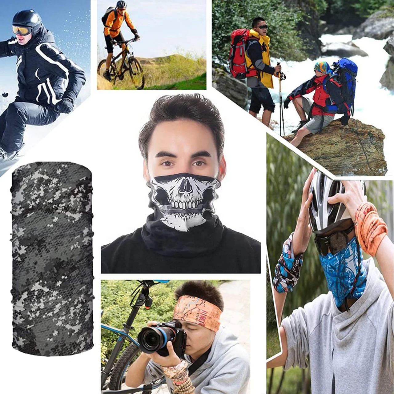 Multifunctional Unisex Neck Gaiter Headband for Dust & Sun (Multicolor) - Image 3