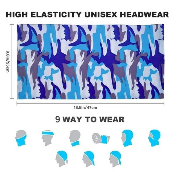 Multifunctional Unisex Neck Gaiter Headband for Dust & Sun (Multicolor) - Image 8