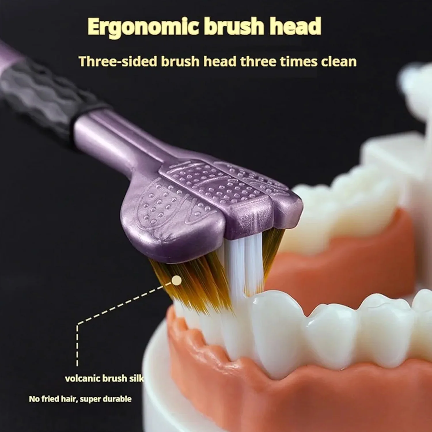 3 Sided Toothbrush, Soft Bristle Toothbrush (2 Pc Set) - Image 3