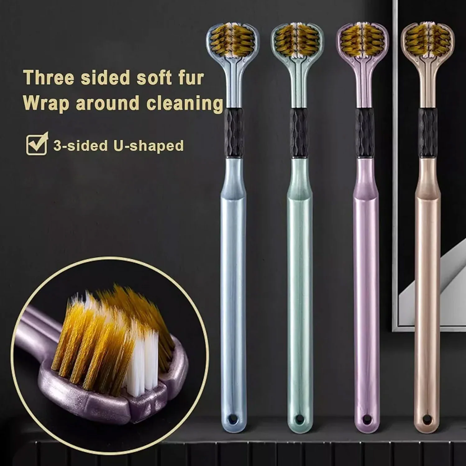 3 Sided Toothbrush, Soft Bristle Toothbrush (2 Pc Set) - Image 6