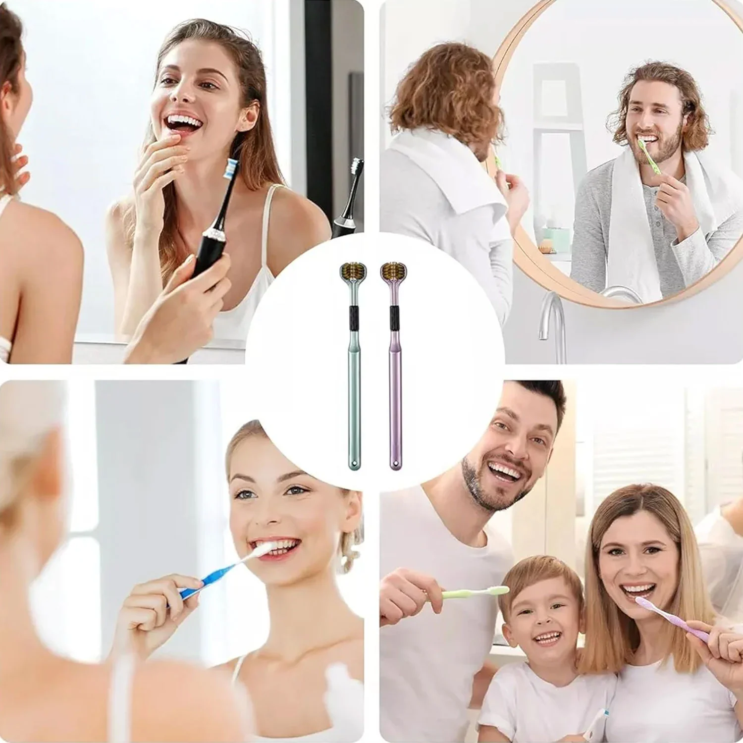 3 Sided Toothbrush, Soft Bristle Toothbrush (2 Pc Set) - Image 8
