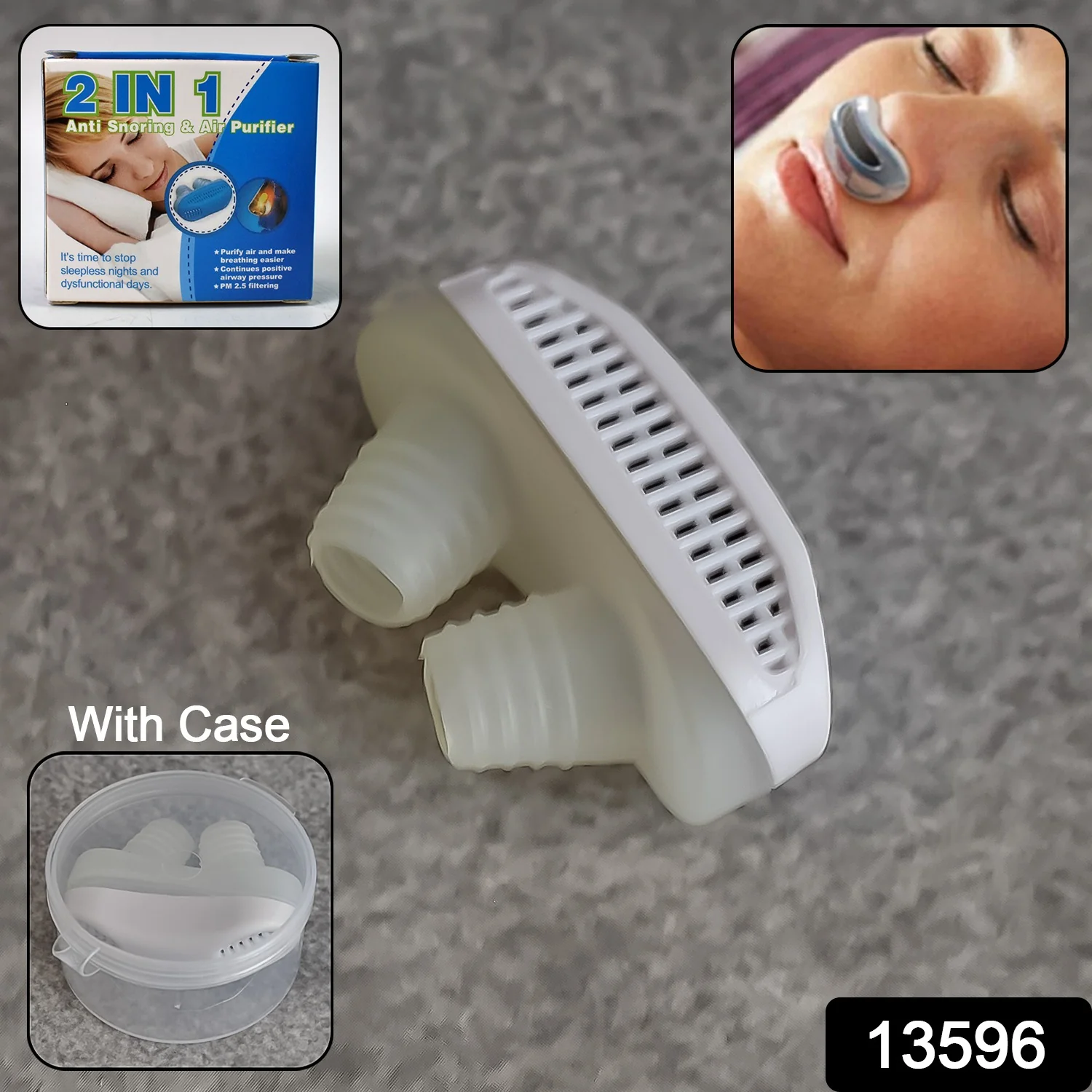 2 in 1 Anti-Snoring & Air Purifier Nose Clip Device (1 Pc / With Plastic Case) - Image 2