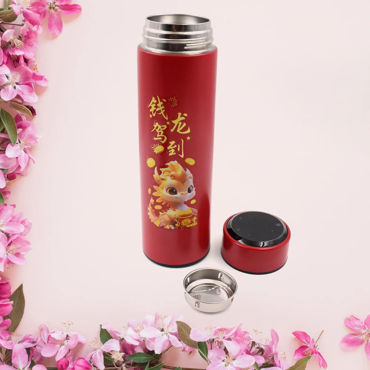 Printed Smart Vacuum Insulated Water Bottle with LED Temperature Display (1 Pc / 500 ML Approx / Multicolor) - Image 3