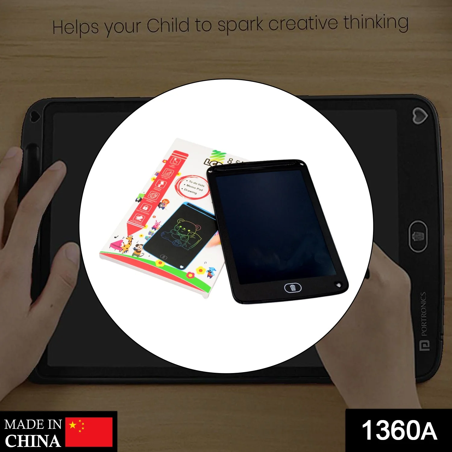 LCD PORTABLE WRITING PAD / TABLET FOR KIDS - 8.5 INCH - Image 2