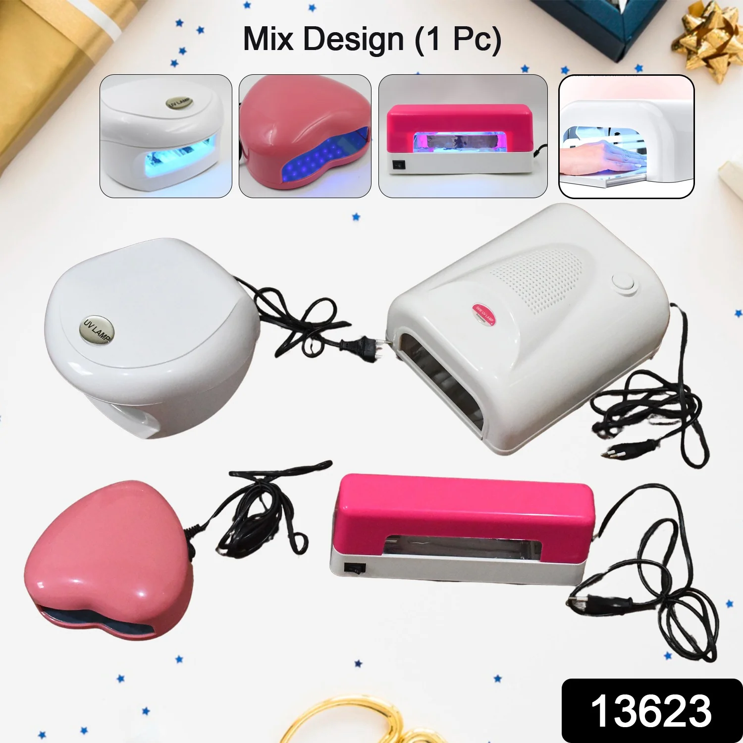LED UV Lamp Nail Dryer Gel Nail Lamp Nail Polish Curing Lamp (1 Pc / Mix Design) - Image 2