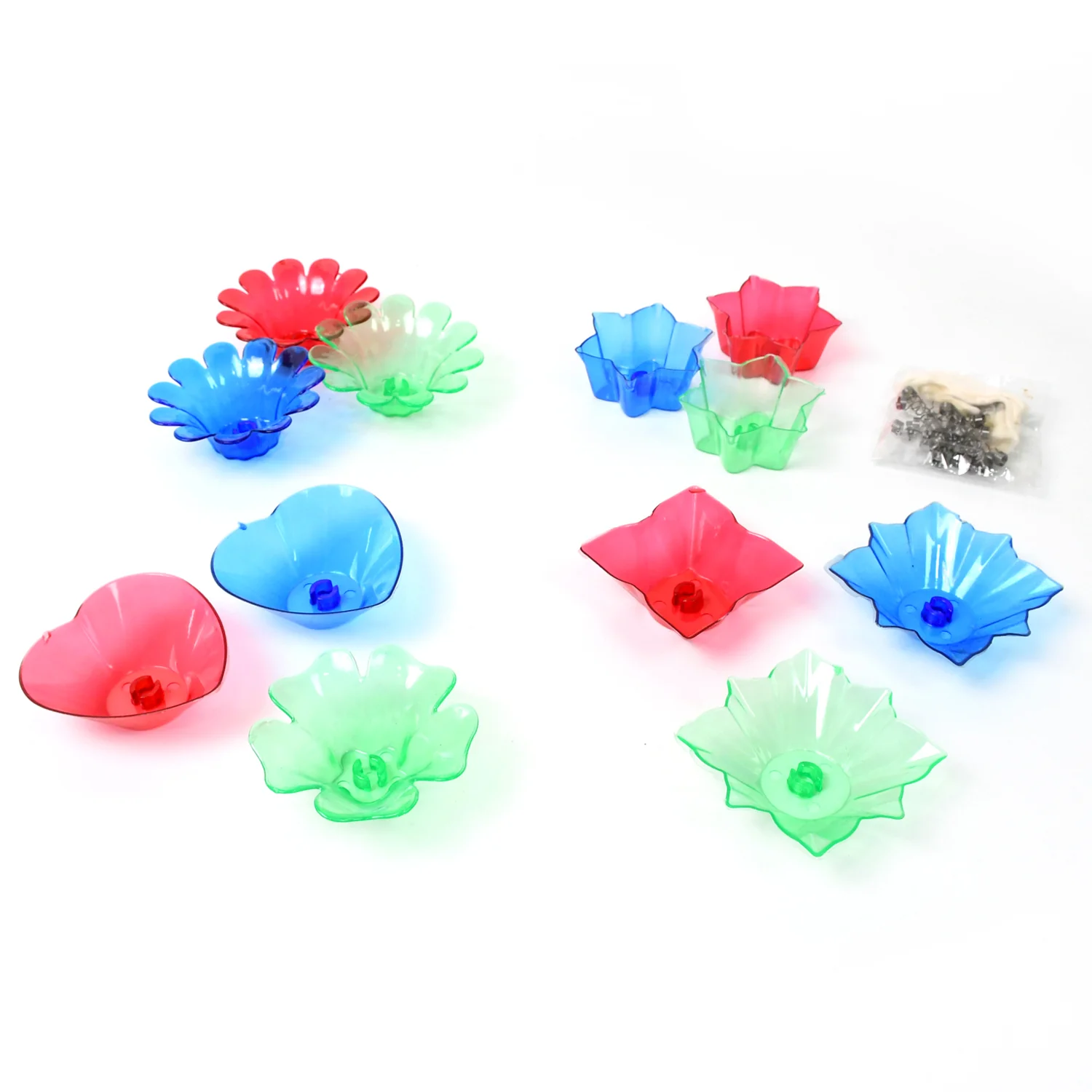 Colourful Reflection Diya Combo Plastic Candle Cup Multi Shape, Diwali (12 Pcs Set) - Image 5