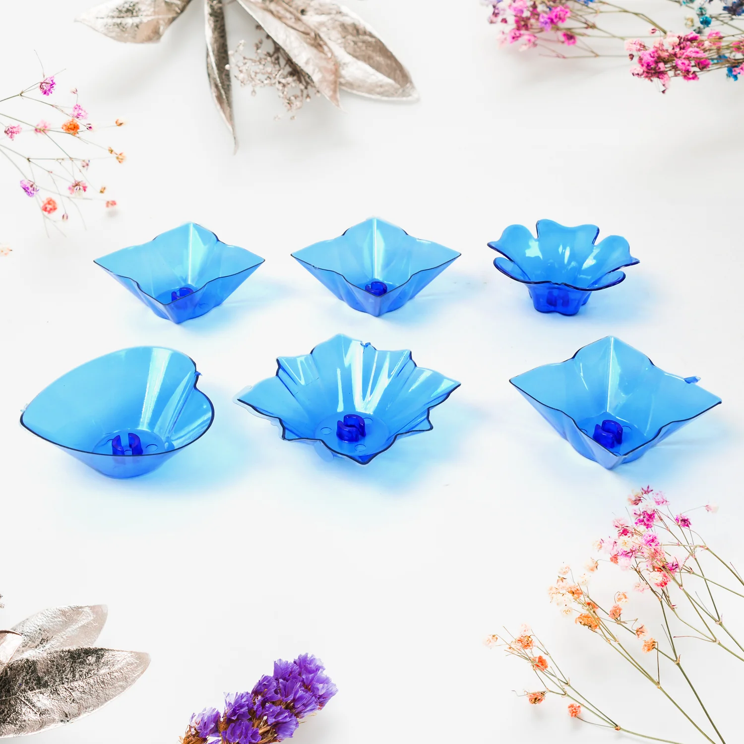 Reflection Diya Combo Plastic Candle Cup with Multi Shape, Diwali (12 Pcs Set) - Image 4