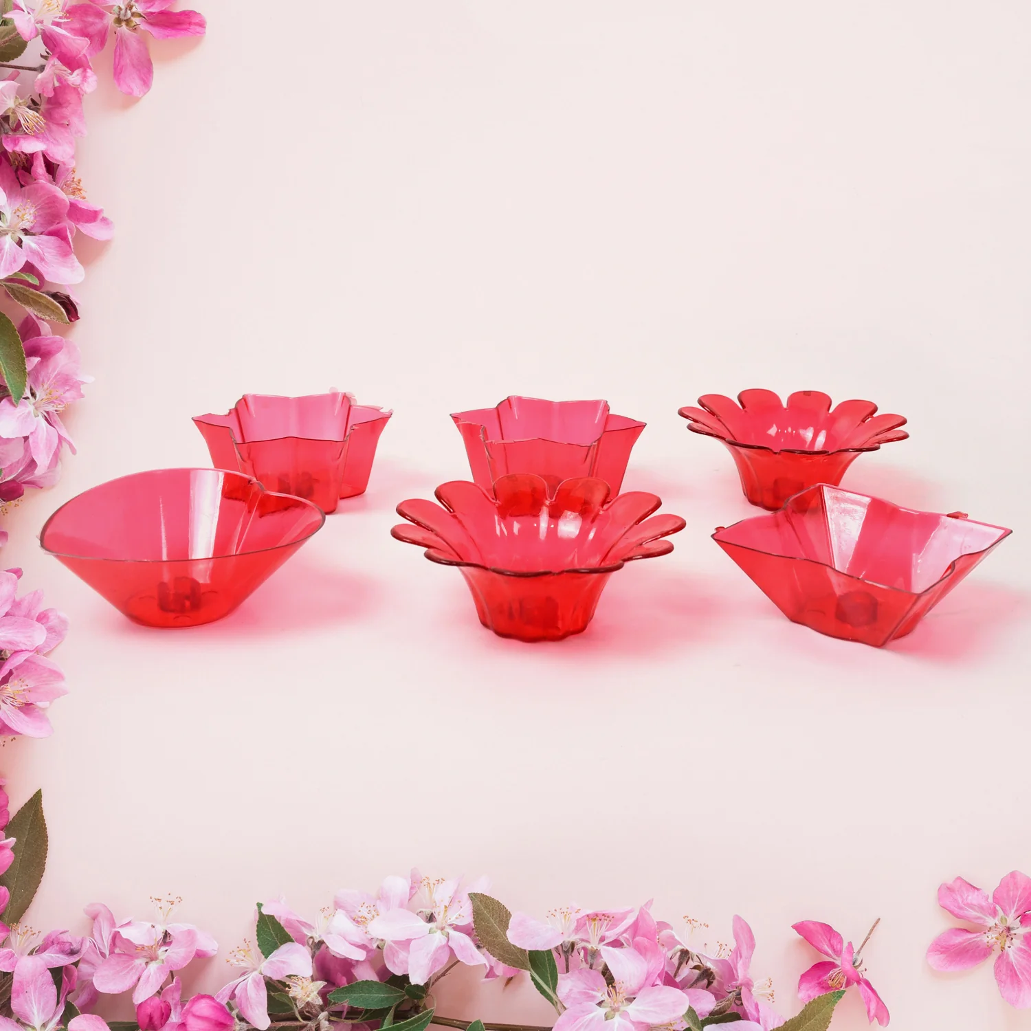 Reflection Diya Combo Plastic Candle Cup with Multi Shape, Diwali (12 Pcs Set) - Image 6