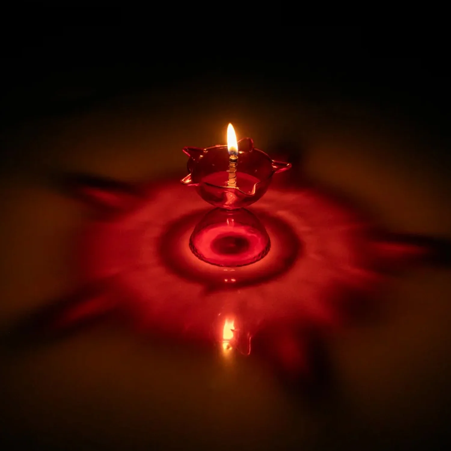 Colourful Reflection Diya Combo Plastic Candle Cup Multi Shape, Diwali (4 Pcs Set) - Image 5