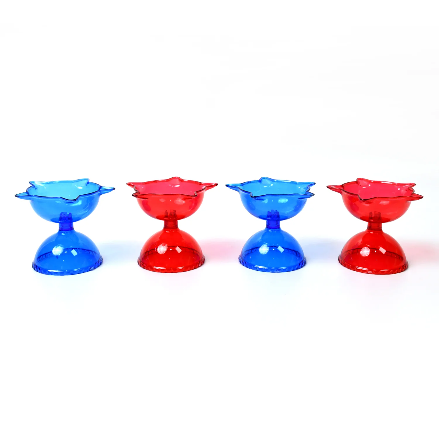 Colourful Reflection Diya Combo Plastic Candle Cup Multi Shape, Diwali (4 Pcs Set) - Image 6