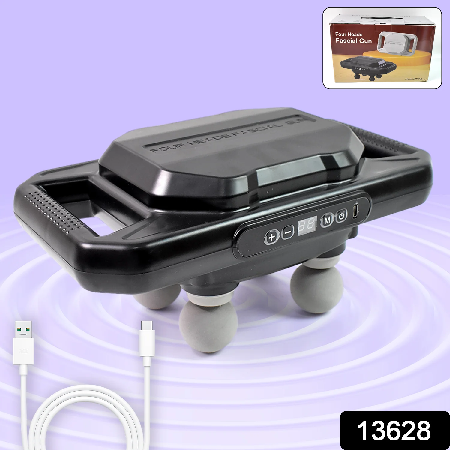 Handheld Full Body Massager 4-Head Massage Gun (1 Pc / Mix Color) - Image 2