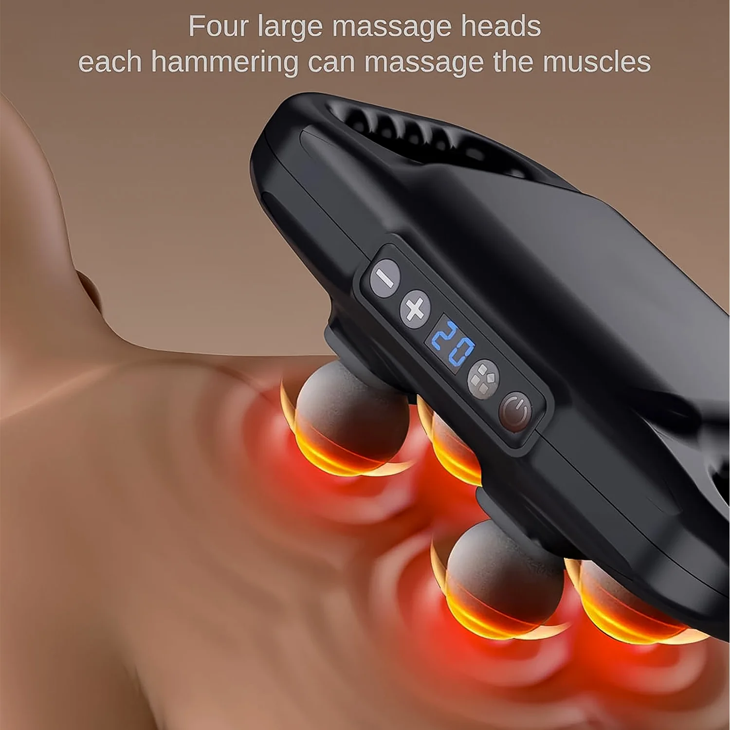 Handheld Full Body Massager 4-Head Massage Gun (1 Pc / Mix Color) - Image 6