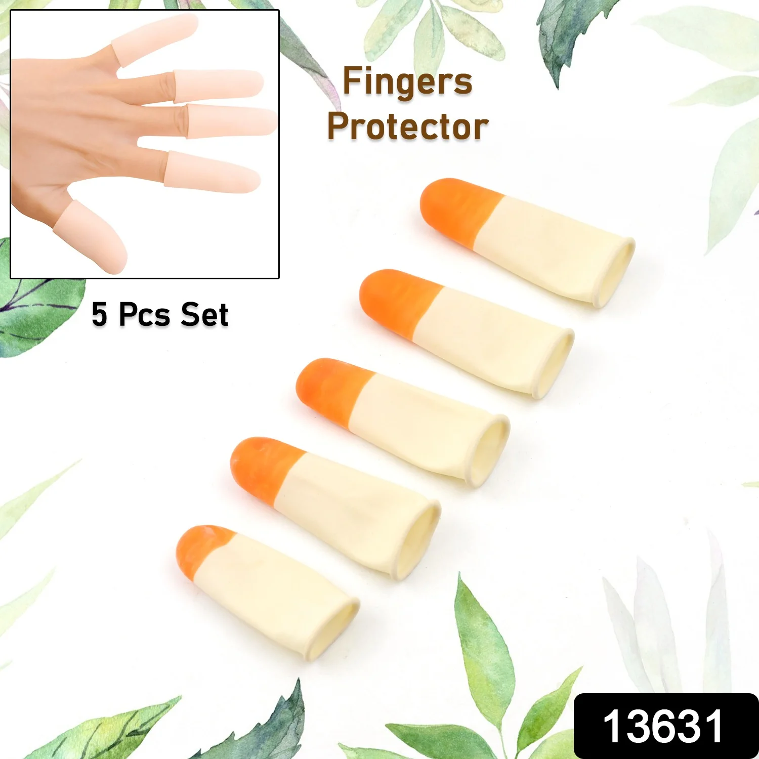 Finger Caps, Silicone Finger Protectors Sleeves (Finger Cots / 5 Pcs Set) - Image 2