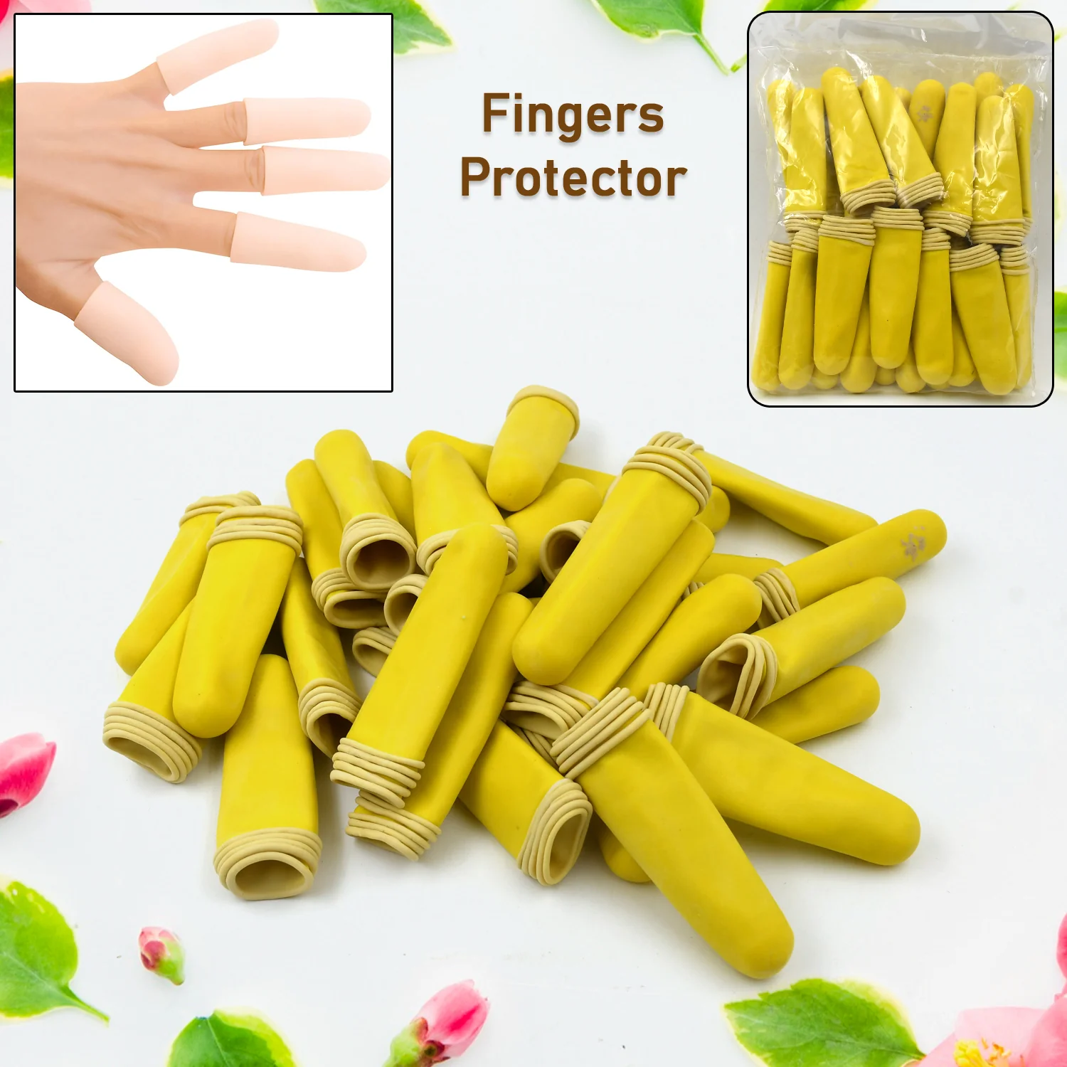 Finger Caps, Silicone Finger Protectors Sleeves (Finger Cots / 145 Pcs Set Approx) - Image 3
