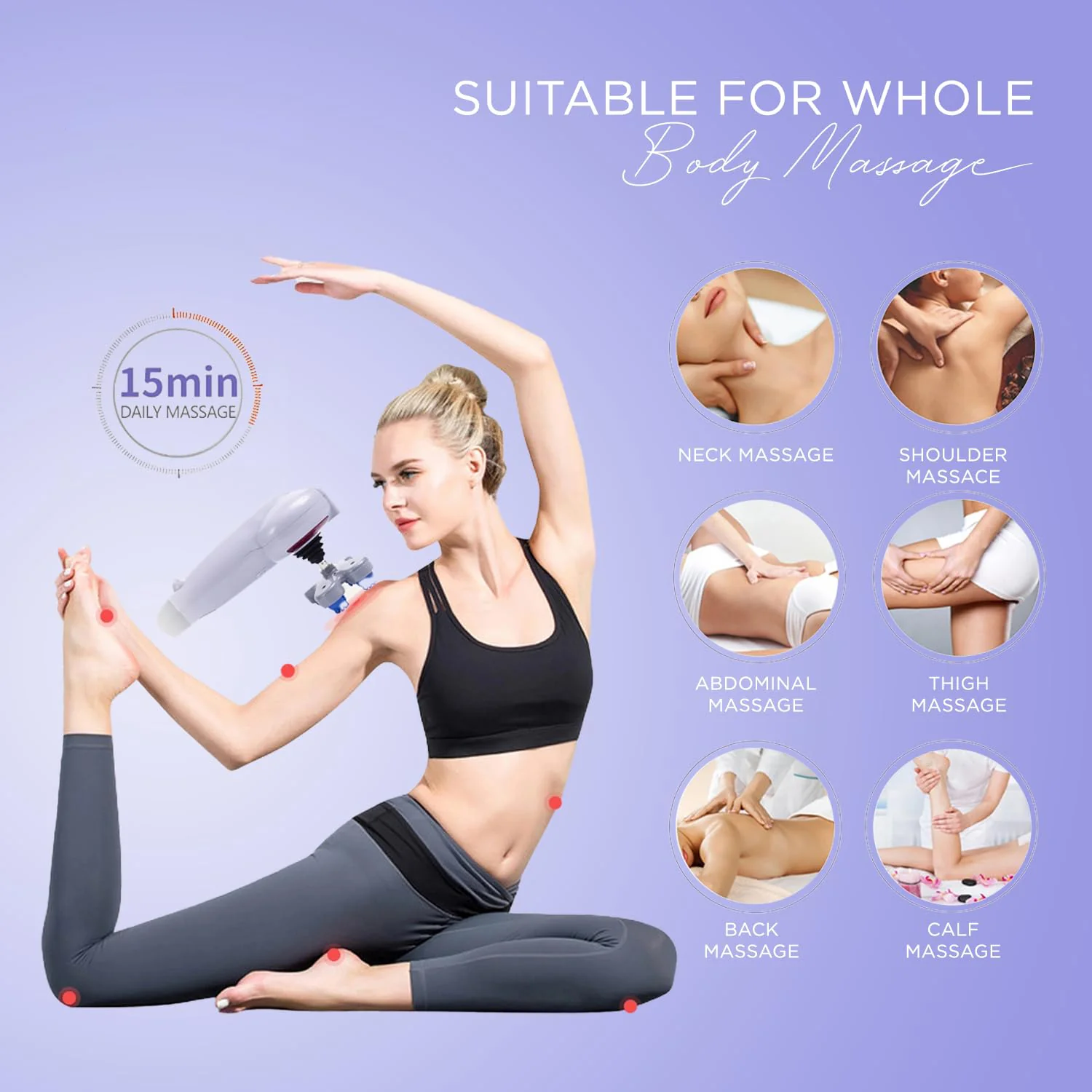 Electric 8 In 1 Full Body Massager, Magic Massager (1 Set) - Image 12