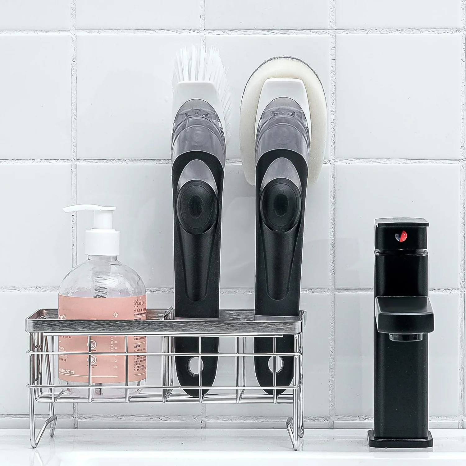 Dish Scrubber with Soap Dispenser, Soap Dispensing Dish Brush Set (1 Set) - Image 5
