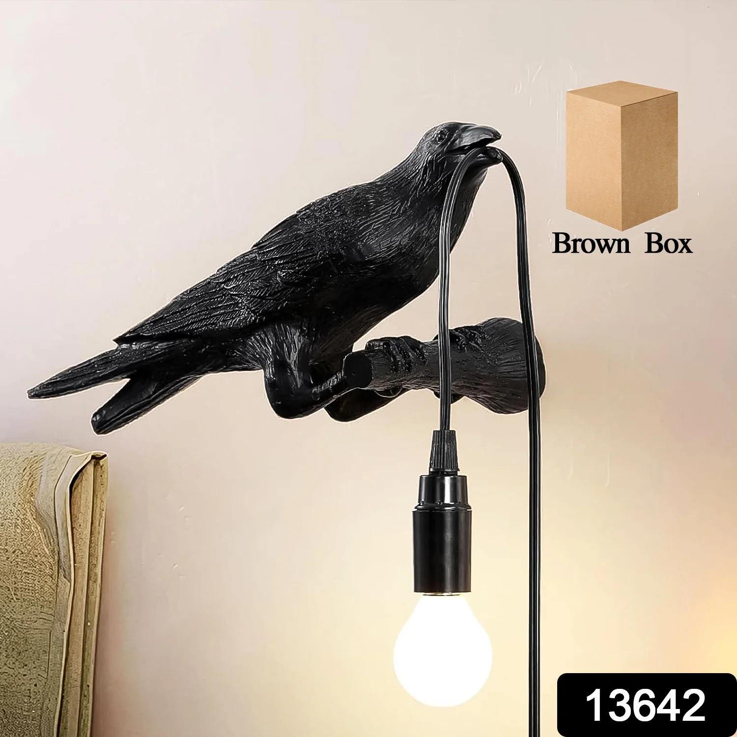 Crow Birds Table Lamps with Vintage Edison Bulb, Bird lamp (1 Set) - Image 2