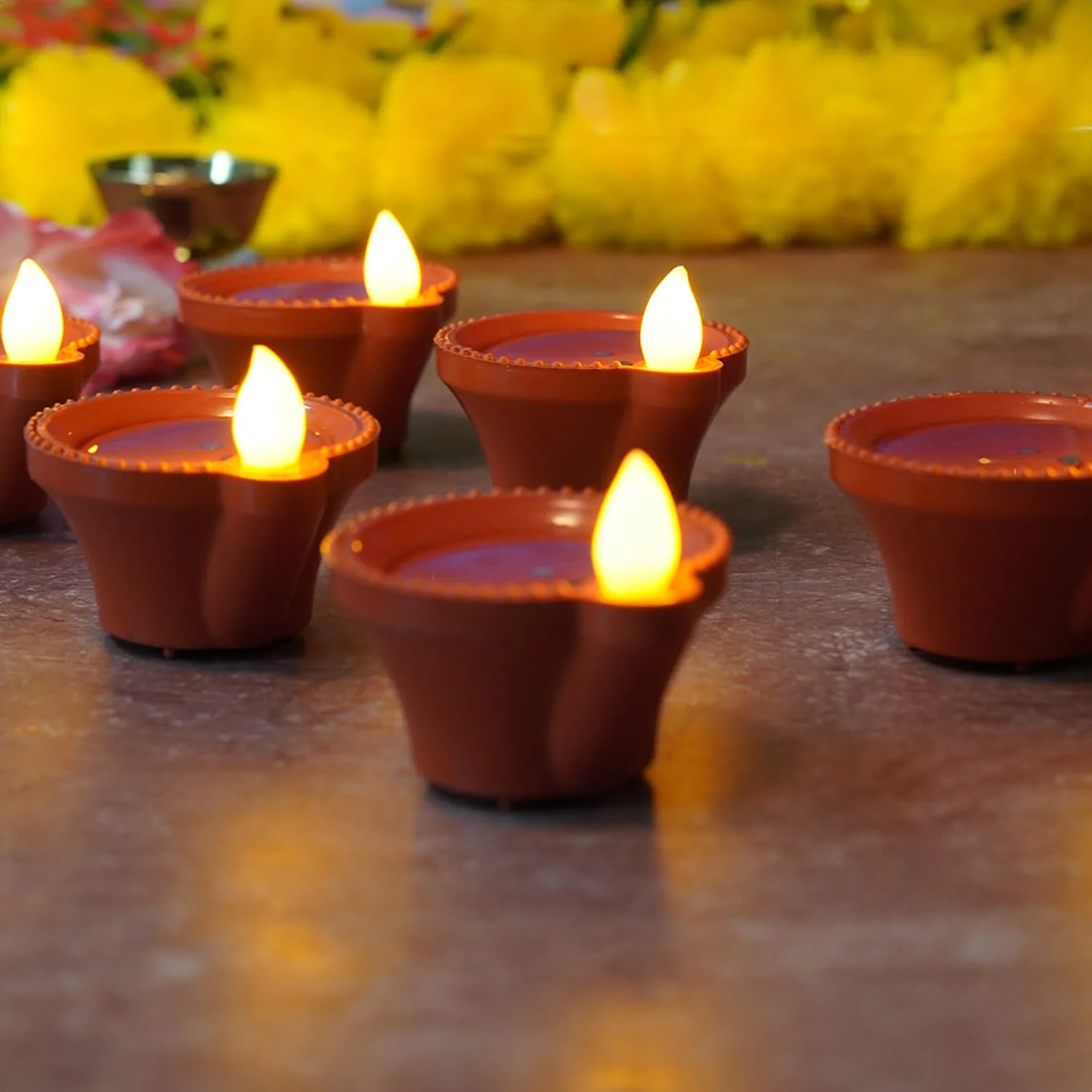Water Sensor Diyas for Diwali Decoration, Diwali (12 Pcs Set) - Image 6