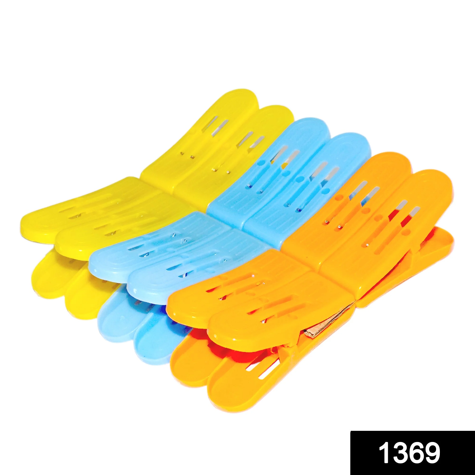 Plastic Cloth Double Pin Clips for cloth Dying cloth (multicolour) (Pack of 12) - Image 2