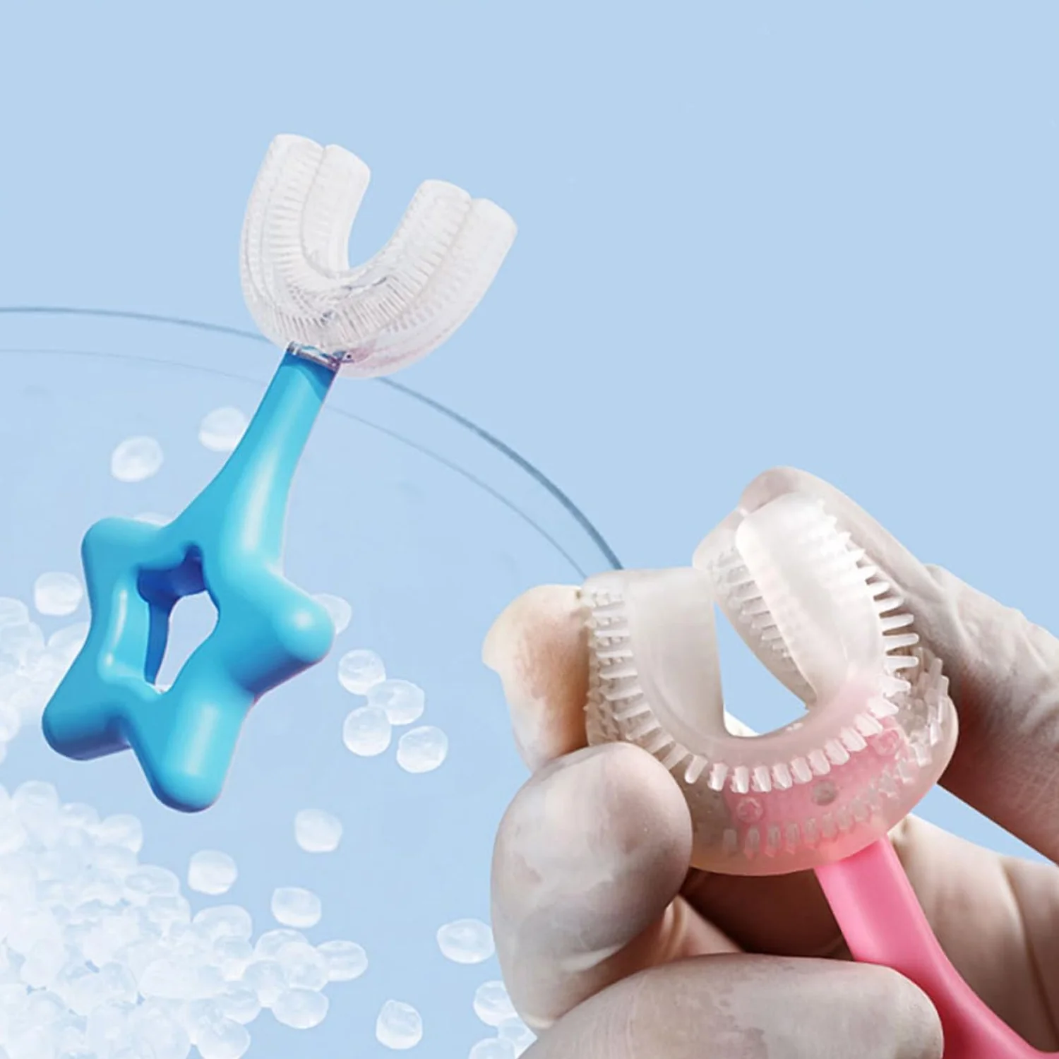 Star / U-Shape Silicone Manual Toothbrush (1 Pc) - Image 4