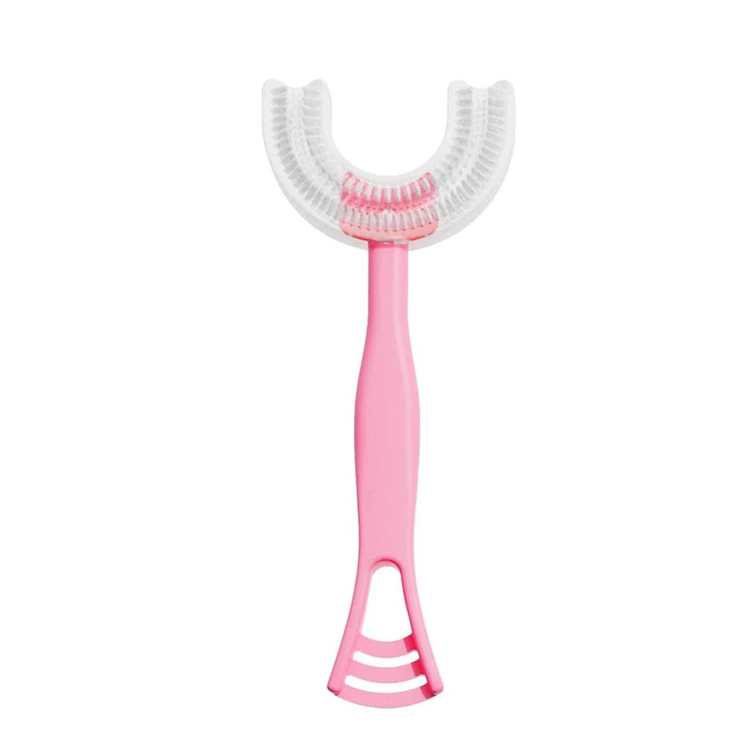 2 In1 U-Shape Silicone Manual Toothbrush & Tongue Scraper Cleaner Brush (1 Pc) - Image 5