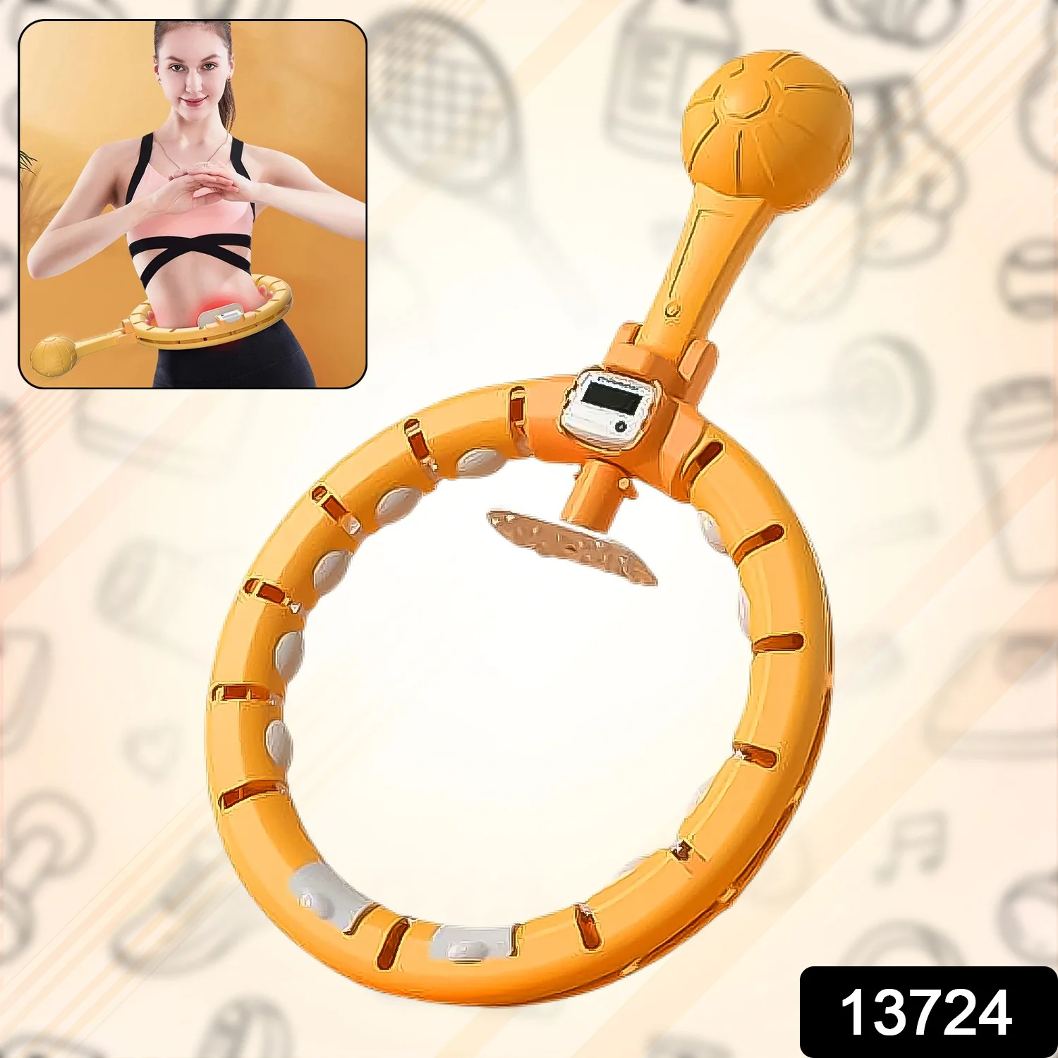 Smart Fitness Hula Hoops with Spinning Ball and Intelligent Counter (1 Pc / Loose) - Image 2