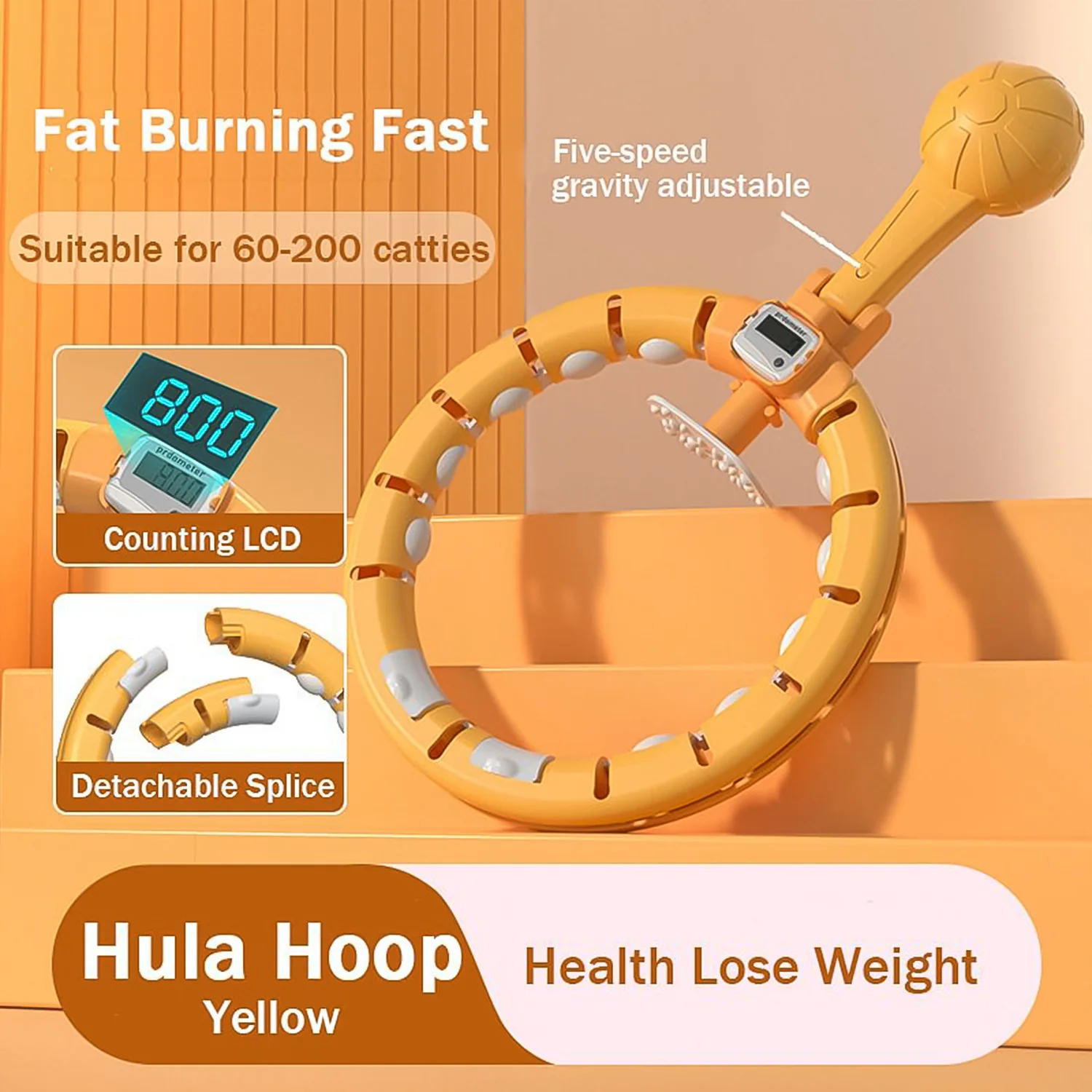 Smart Fitness Hula Hoops with Spinning Ball and Intelligent Counter (1 Pc / Loose) - Image 4