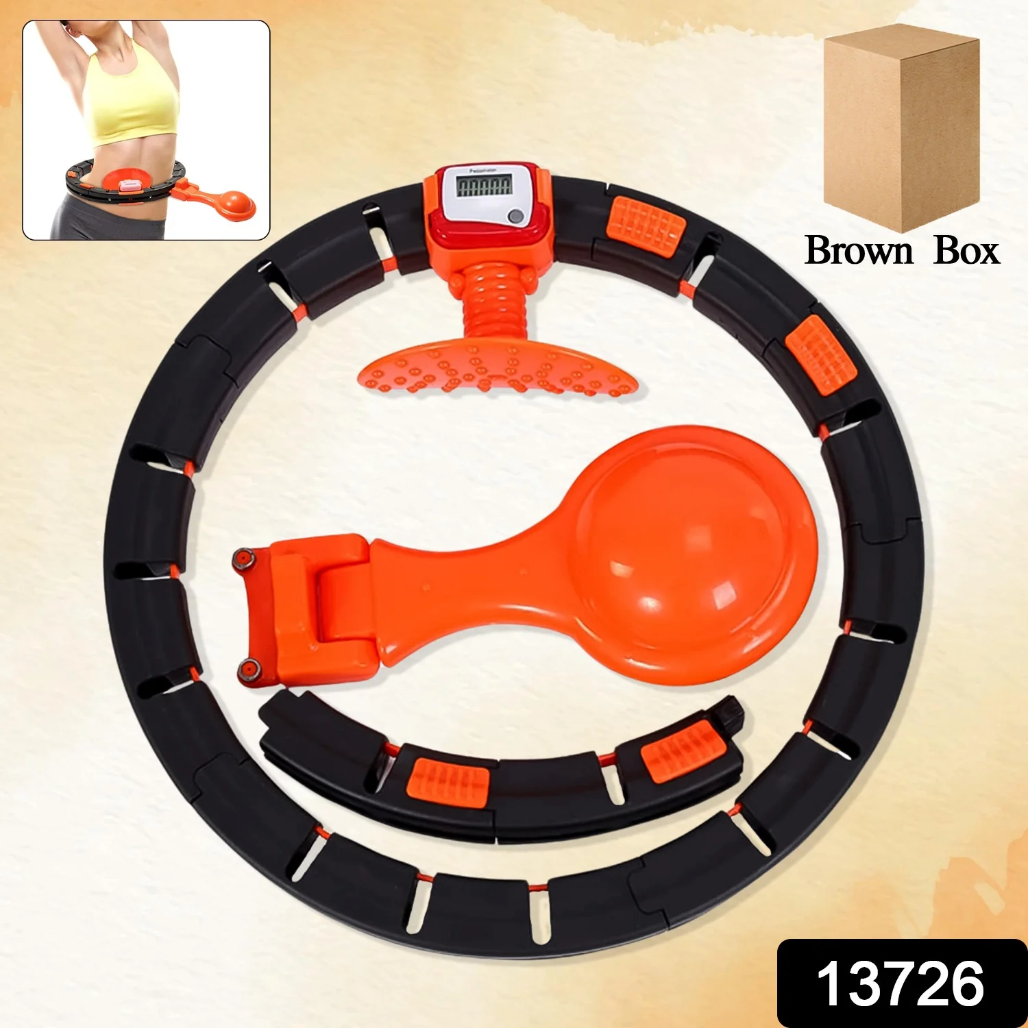 Fitness Hula Hoops with Spinning Ball and Intelligent Counter (1 Pc / With Brown Box) - Image 2